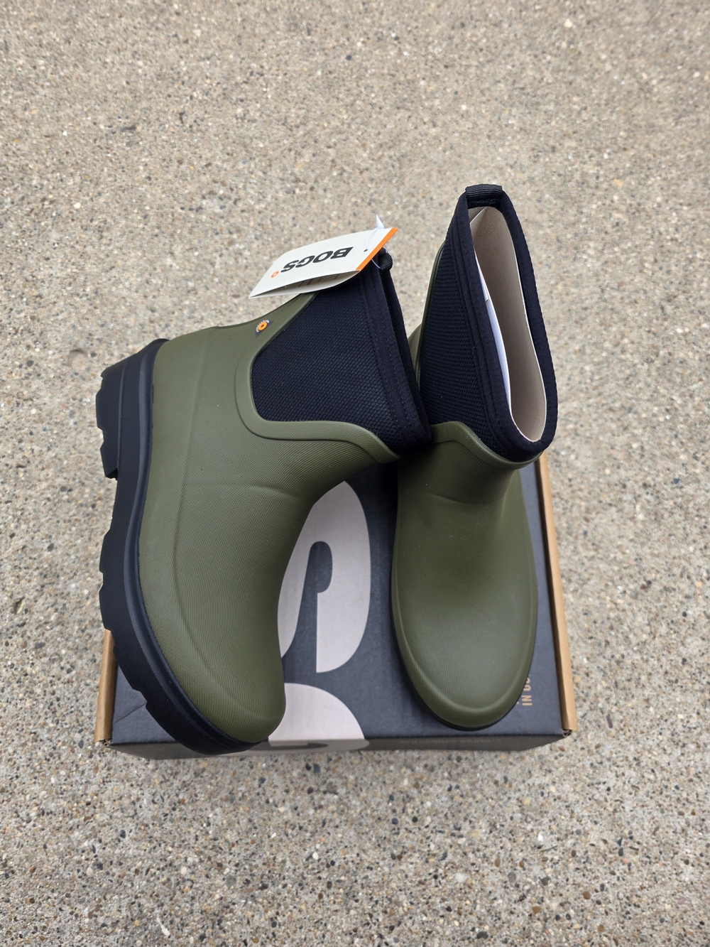Bogs Men's Chelsea Waterproof Ankle Boots - Olive/Black Ladies 7